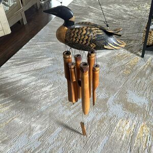 Wind Chime Wood Duck Common Loom Musical Bamboo High Quality RARE